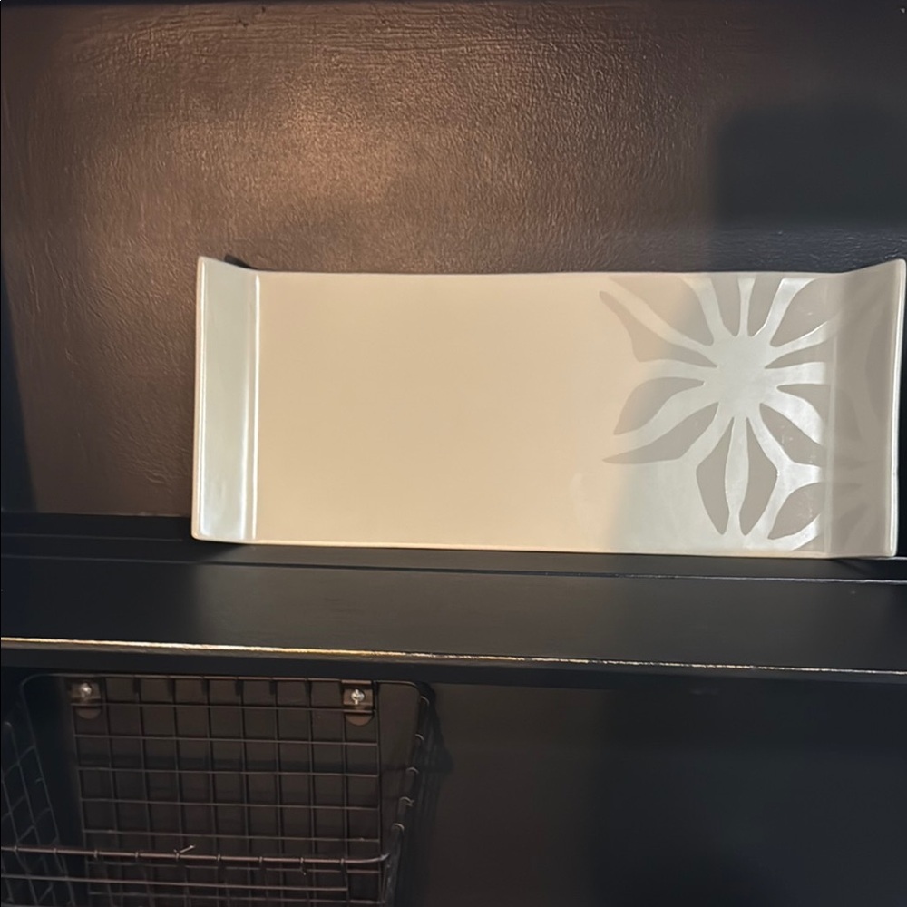 White Rectangular Ceramic Tray